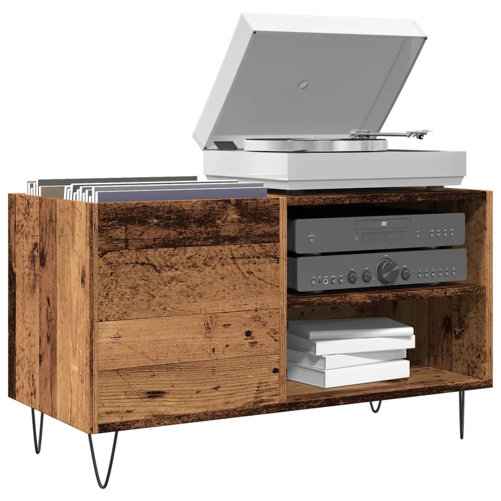Platenkast 85 X 38 X 48 Cm Bewerkt Hout
