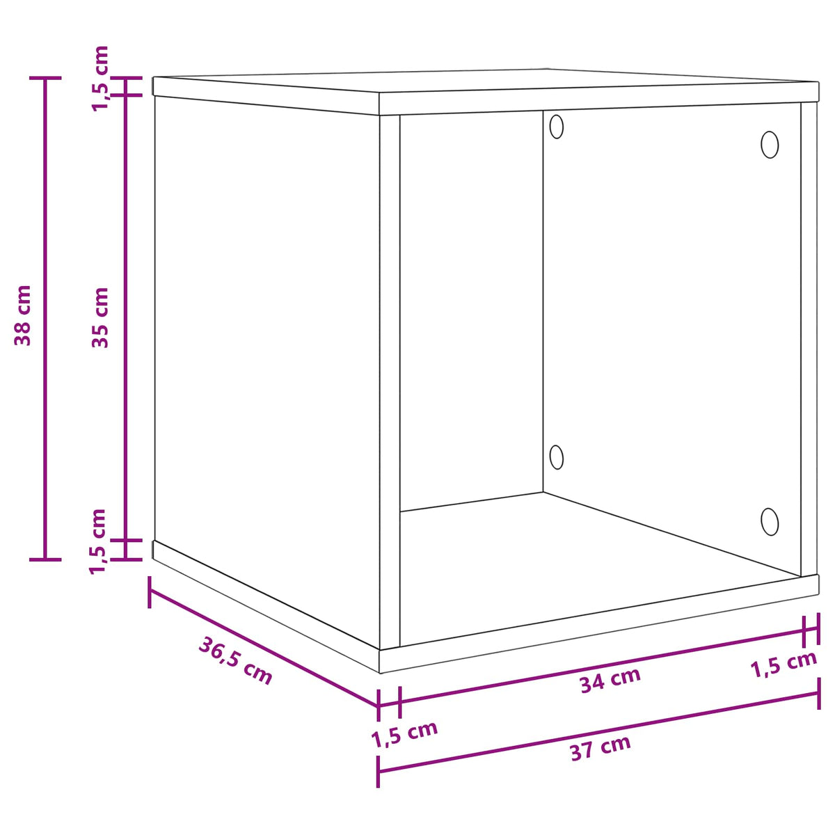 Vinyl Album Doos 2 St 37 X 36,5 X 38 Cm