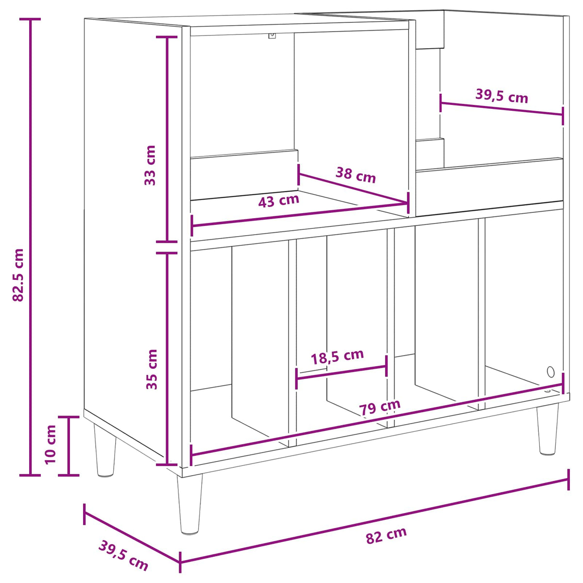 Platen Speler Standaard 82 X 39,5 X 82,5 Cm