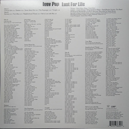 Iggy Pop – LUST FOR LIFE – achterkant hoes