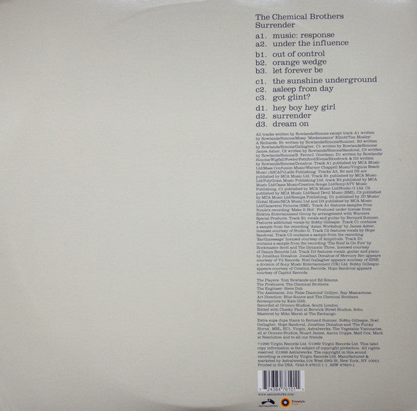 The Chemical Brothers – Surrender – achterkant hoes