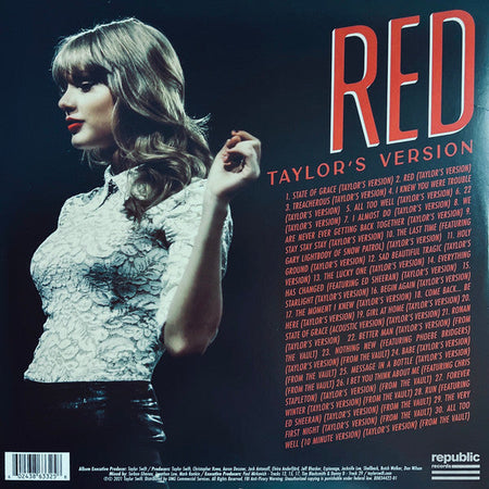 Taylor Swift – Red (Taylor's Version) – achterkant hoes