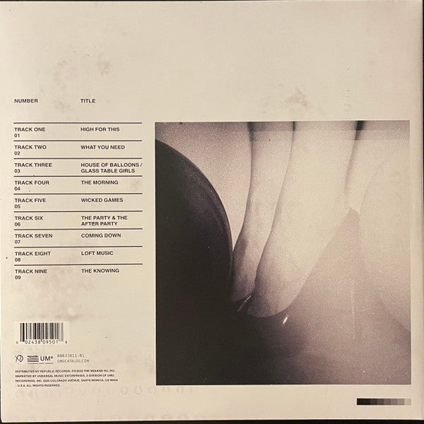 The Weeknd – HOUSE OF BALLOONS – achterkant hoes