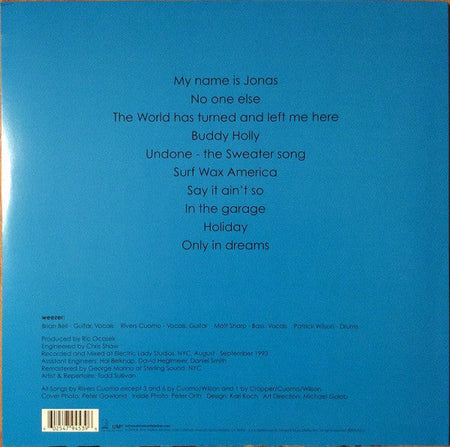 Weezer – WEEZER (BLUE ALBUM) – achterkant hoes