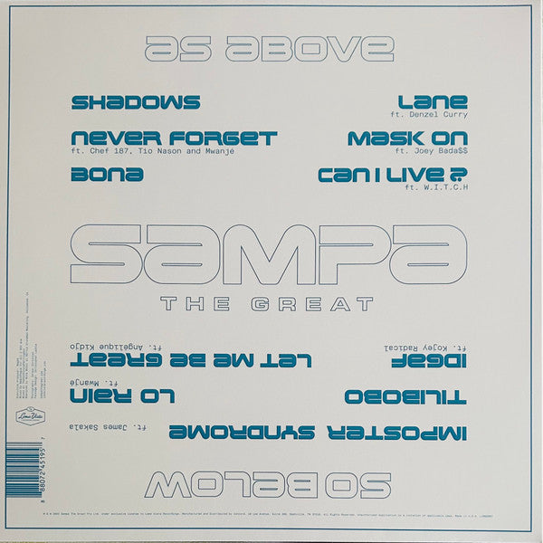 Sampa The Great – AS ABOVE, SO BELOW – achterkant hoes