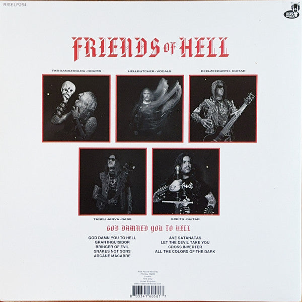 Friends Of Hell – GOD DAMNED YOU TO HELL – achterkant hoes