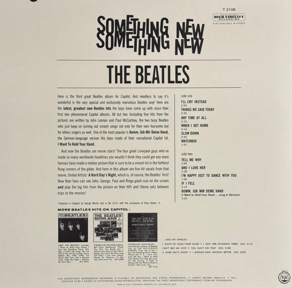 The Beatles – SOMETHING NEW – achterkant hoes