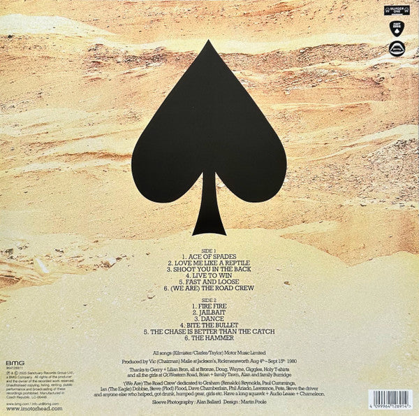 Motörhead – ACE OF SPADES – achterkant hoes