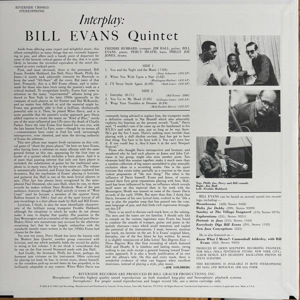 Bill Evans – INTERPLAY – achterkant hoes