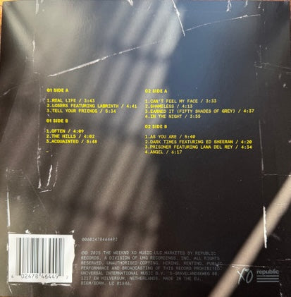 The Weeknd – Beauty Behind the Madness – achterkant hoes