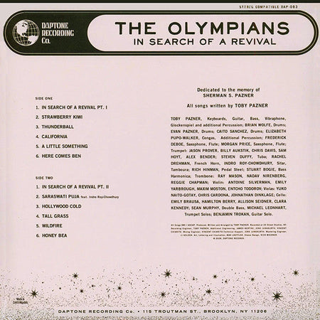 Olympians – IN SEARCH OF A REVIVAL – achterkant hoes