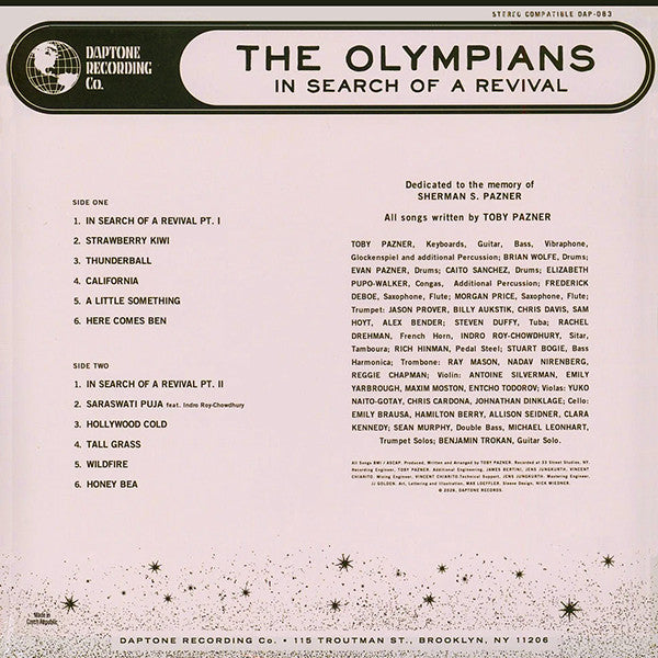 Olympians – IN SEARCH OF A REVIVAL – achterkant hoes