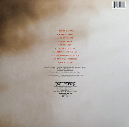 Carcass – HEARTWORK – achterkant hoes