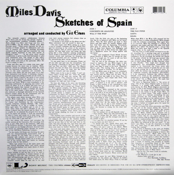 Miles Davis – Sketches of Spain – achterkant hoes