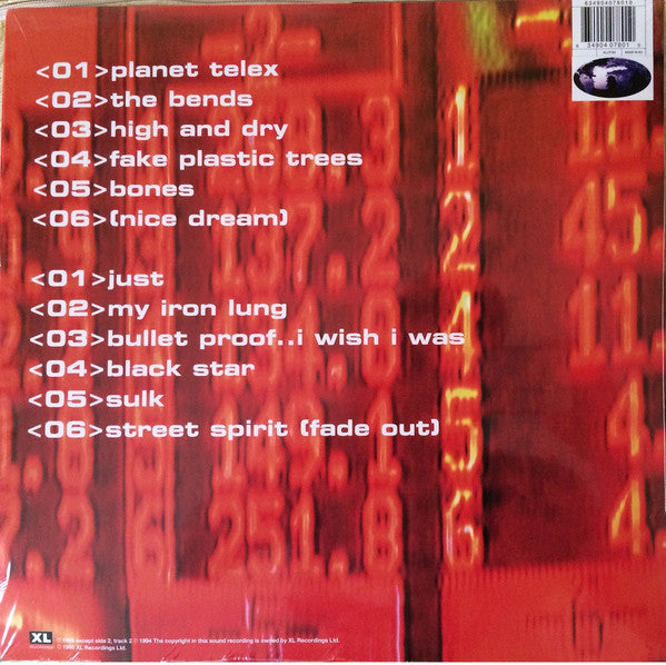 Radiohead – The Bends – achterkant hoes