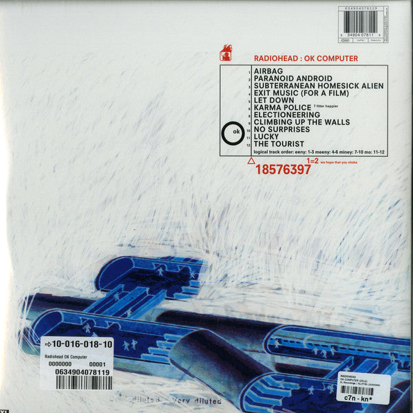 Radiohead – OK Computer – achterkant hoes