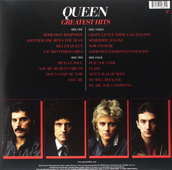Queen – Greatest Hits – achterkant hoes