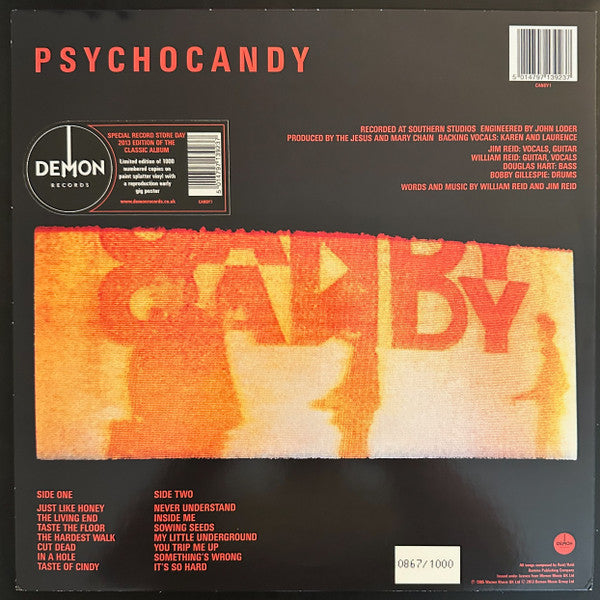 Jesus And Mary Chain – PSYCHOCANDY – achterkant hoes