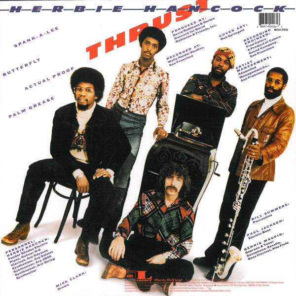 Herbie Hancock – THRUST – achterkant hoes