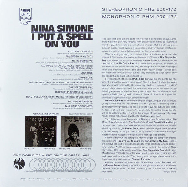 Nina Simone – I Put a Spell on You – achterkant hoes