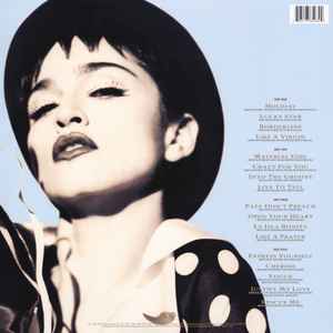 Madonna – THE IMMACULATE COLLECTION – achterkant hoes