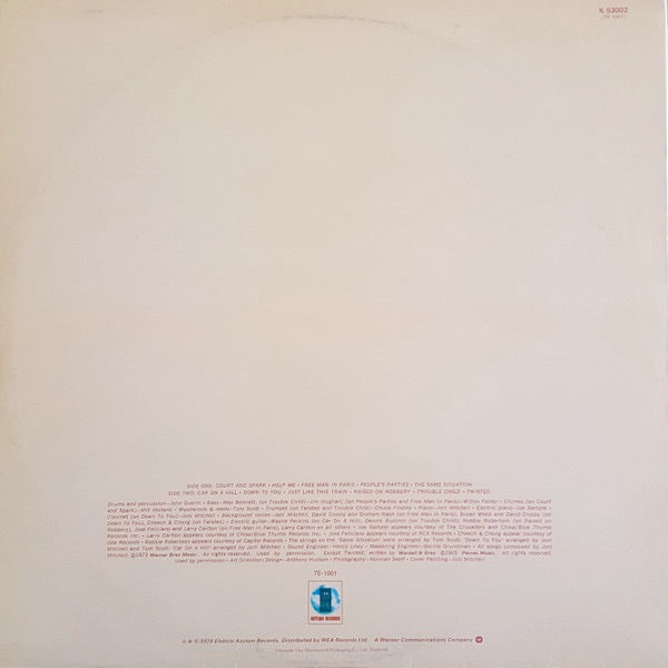 Joni Mitchell – Court and Spark – achterkant hoes