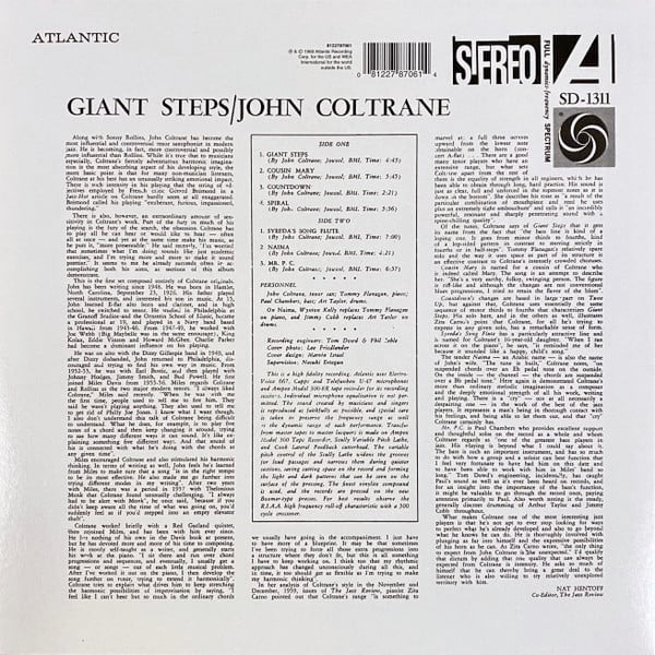 John Coltrane – Giant Steps – achterkant hoes