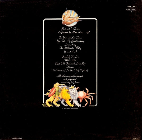 Queen – A Day at the Races – achterkant hoes
