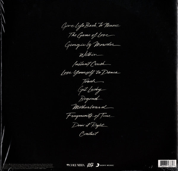 Daft Punk – Random Access Memories – achterkant hoes