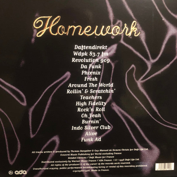 Daft Punk – Homework – achterkant hoes
