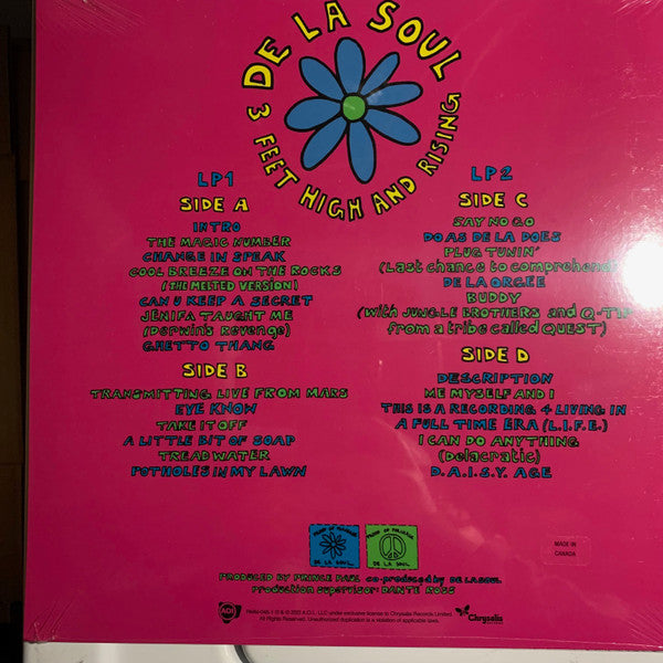 De La Soul – 3 FEET HIGH AND RISING – achterkant hoes