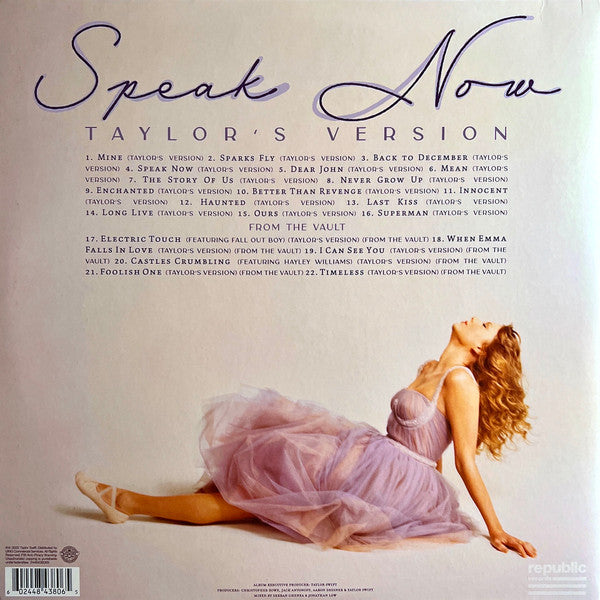 Taylor Swift – Speak Now – achterkant hoes