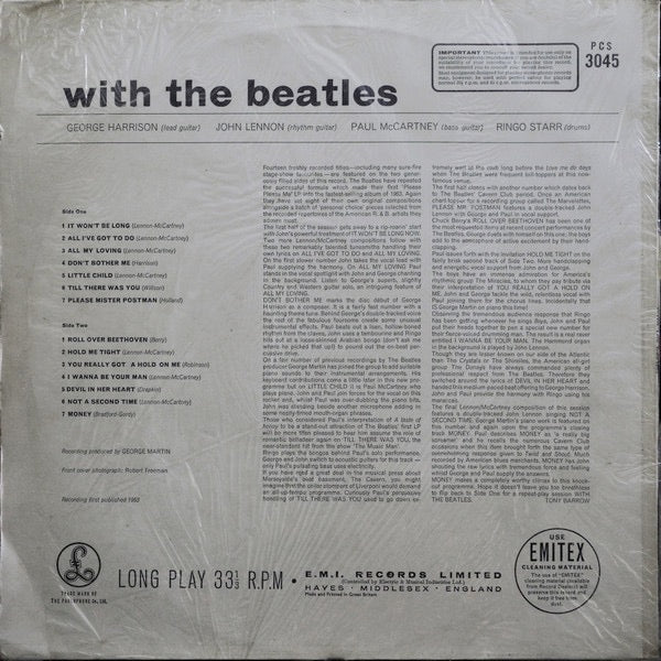 The Beatles – With the Beatles – achterkant hoes