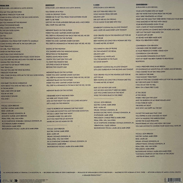 Khruangbin & Leon Bridges – TEXAS SUN – achterkant hoes