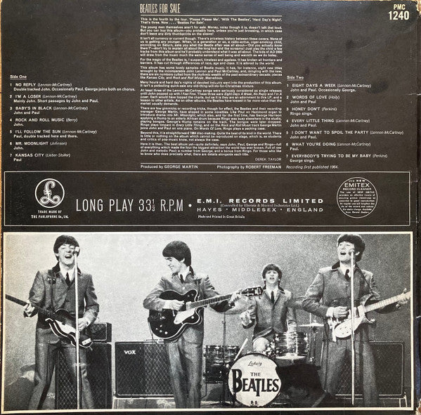 The Beatles – Beatles for Sale – achterkant hoes