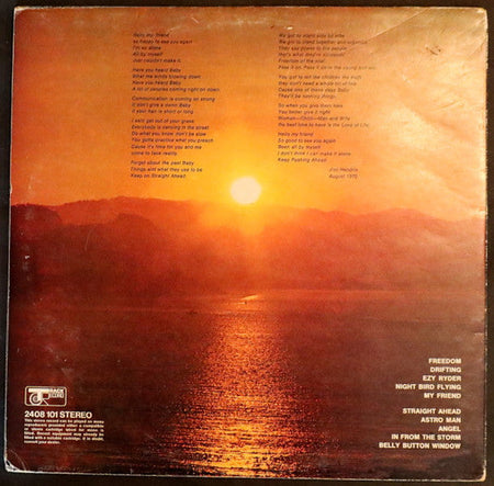 Jimi Hendrix – The Cry of Love – achterkant hoes
