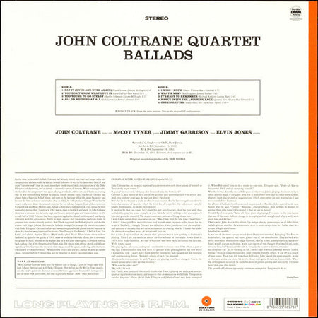 John Coltrane Quartet – BALLADS – achterkant hoes