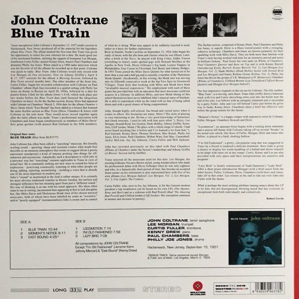 John Coltrane – Blue Train – achterkant hoes