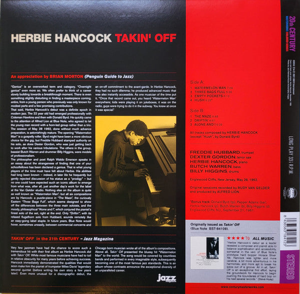 Herbie Hancock – TAKIN' OFF – achterkant hoes