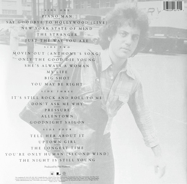 Billy Joel – Greatest Hits Volume I & Volume II – achterkant hoes