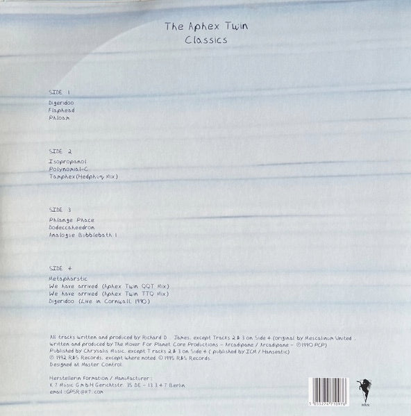 Aphex Twin – CLASSICS – achterkant hoes