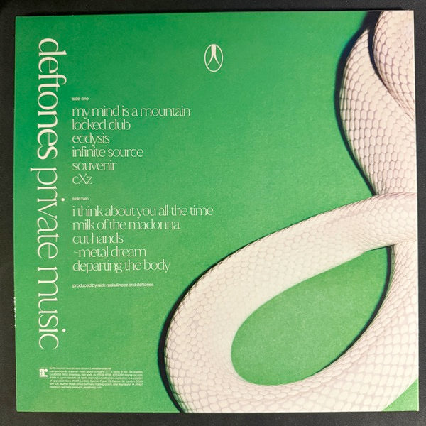 Deftones – PRIVATE MUSIC – achterkant hoes