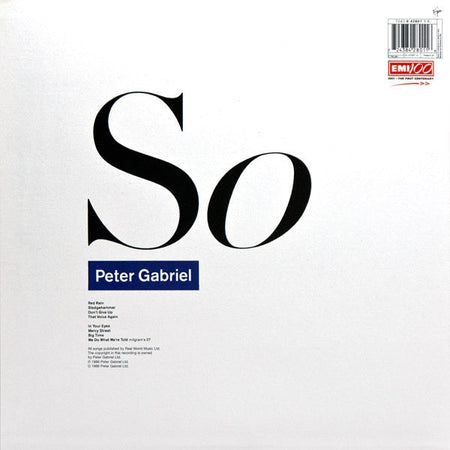 Peter Gabriel – So – achterkant hoes
