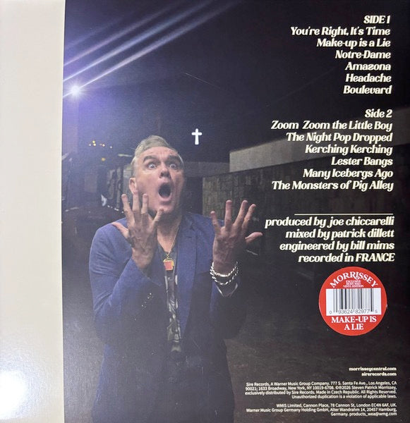 Morrissey – MAKE-UP IS A LIE – achterkant hoes