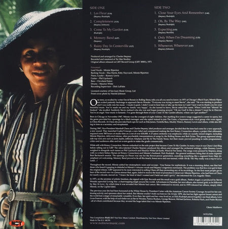 Minnie Riperton – COME TO MY GARDEN – achterkant hoes