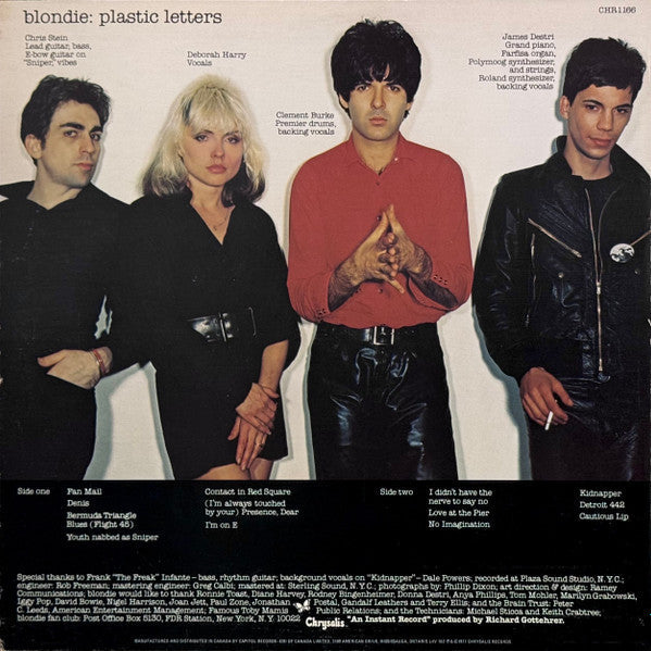 Blondie – PLASTIC LETTERS – achterkant hoes