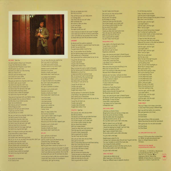 Billy Joel – 52nd Street – achterkant hoes