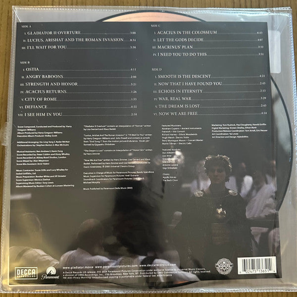 Harry Gregson-Williams – GLADIATOR II – achterkant hoes