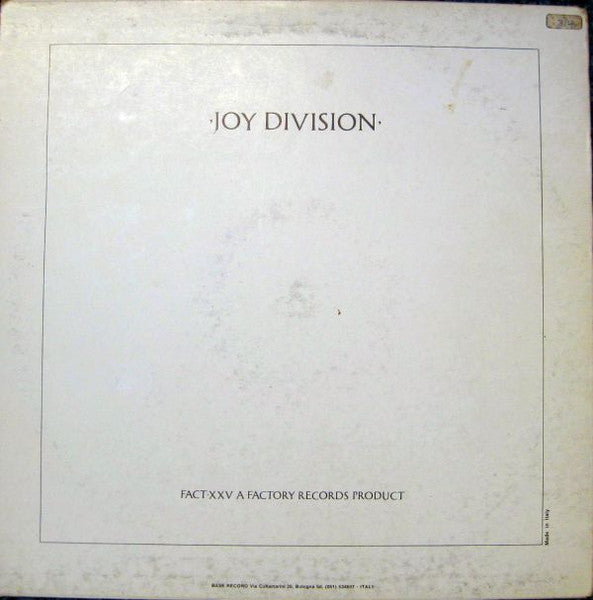 Joy Division – Closer – achterkant hoes