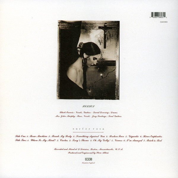 Pixies – SURFER ROSA – achterkant hoes